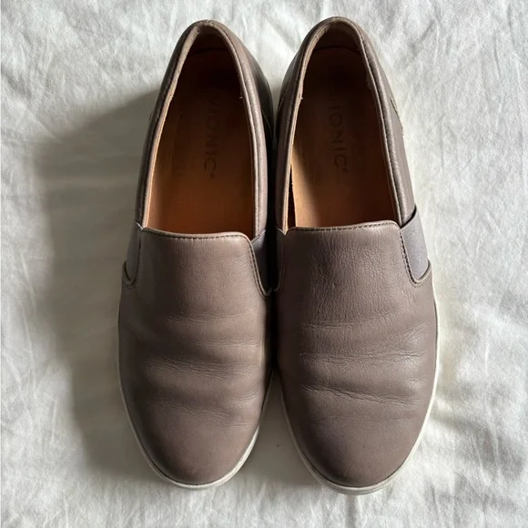Slip-On Leather Sneakers in Brown - Picture 3 of 5